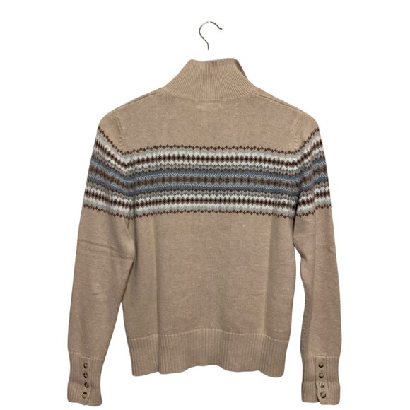 VTG Eddie Bauer Women's Cardigan Angora Fair Isle Beige Blue Sz M Cottagecore - Picture 8 of 16